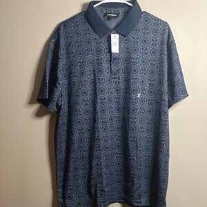 NWT Express Men's Blue Patterned Polo Shirt XL